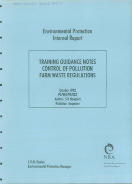 Environmental Protection Internal Report TRAINING GUIDANCE