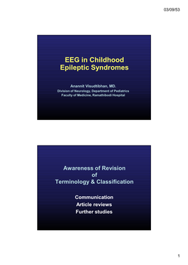 EEG in Childhood Epileptic Syndromes