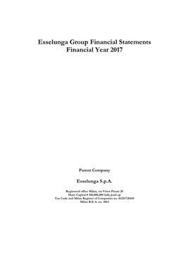 Esselunga Group Financial Statements Financial Year 2017