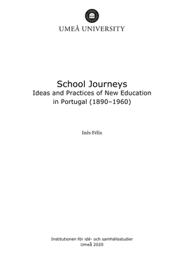 School Journeys Ideas and Practices of New Education in Portugal (1890–1960)