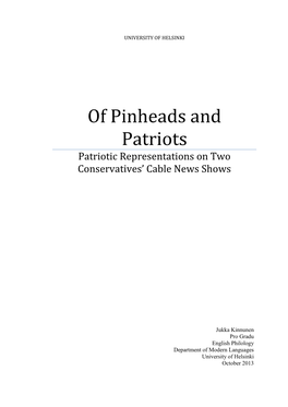 Of Pinheads and Patriots Patriotic Representations on Two Conservatives’ Cable News Shows