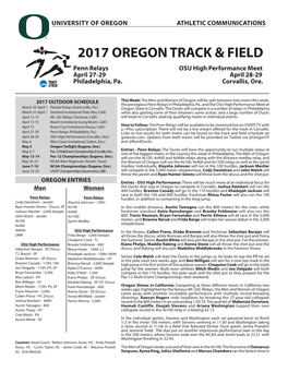 2017 Oregon Track & Field