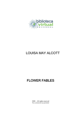 Louisa May Alcott Flower Fables