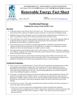 Renewable Energy Fact Sheet