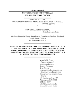 The Amicus Brief Filed Monday in Maurice Walker V. City of Calhoun