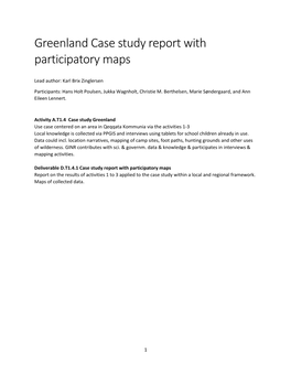 Greenland Case Study Report with Participatory Maps