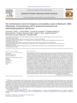 The Northernmost Record of Catagonus Stenocephalus