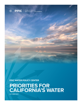 Priorities for California's Water