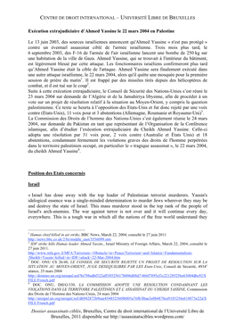 Exécution Extrajudiciaire D'ahmed Yassine Le 22 Mars 2004 En