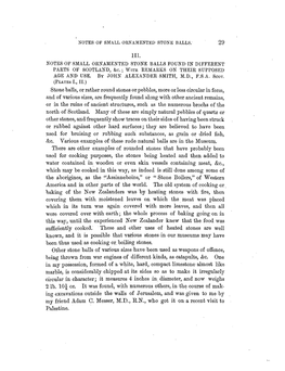 NOTES of SMALL ORNAMENTED STONE BALLS FOUND in DIFFERENT PARTS of SCOTLAND, &C.; with REMARKS on THEIR SUPPOSED AGE and USE