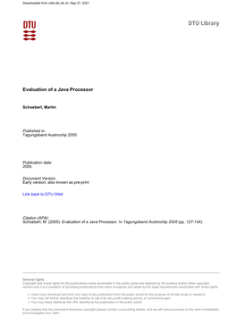 Evaluation of a Java Processor