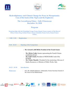 Hydrodiplomacy and Climate Change for Peace in Mesopotamia: Case of the Basin of the Tigris and the Euphrates