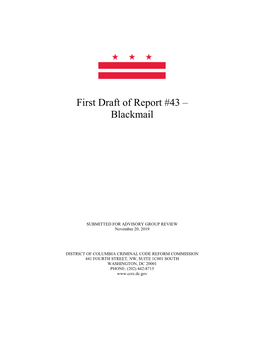 First Draft of Report #43 – Blackmail