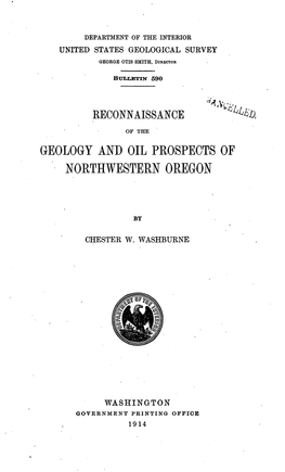 Geology and Oil Prospects of Northwestern Oregon