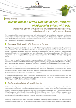 True Bourgogne Terroir with the Buried Treasures of Régionales Wines With