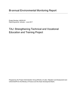 Bi-Annual Environmental Monitoring Report TAJ: Strengthening