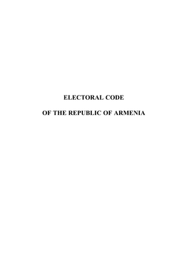 Electoral Code of the Republic of Armenia 99