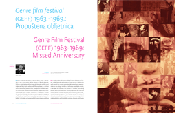 Genre Film Festival (Geff) 1963.-1969.: Propuštena Obljetnica Genre Film Festival (Geff) 1963-1969: Missed Anniversary