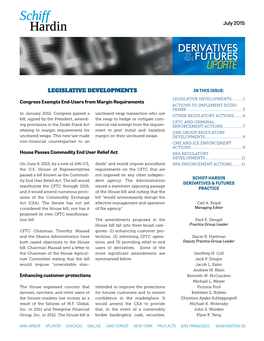 July 2015 LEGISLATIVE DEVELOPMENTS