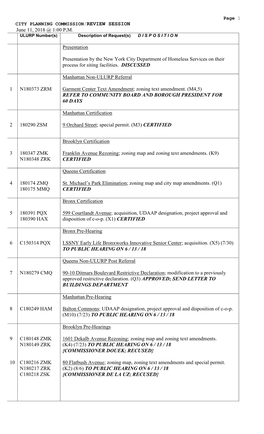 Review Session Disposition- June 11, 2018