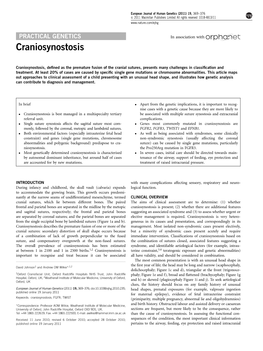 Craniosynostosis