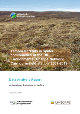 Spider Community and Species Trends at the UK Environmental Change Network Cairngorm Field Station, 2007-2019