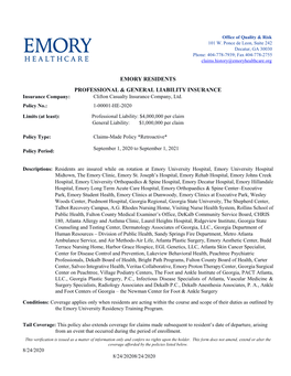 Emory Residents Professional & General