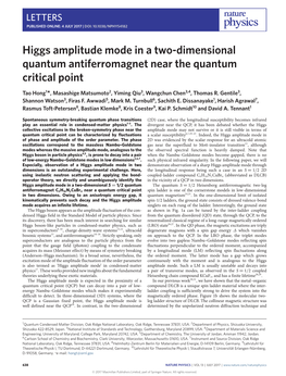 Higgs Amplitude Mode in a Two-Dimensional Quantum Antiferromagnet Near the Quantum Critical Point