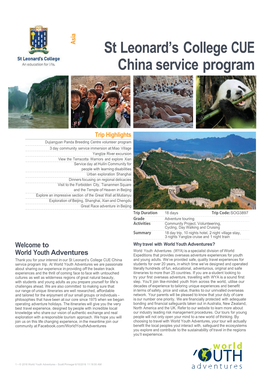 St Leonard's College CUE China Service Program