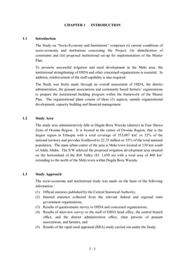 “Socio-Economy and Institutions” Comprises (I) Current Conditions