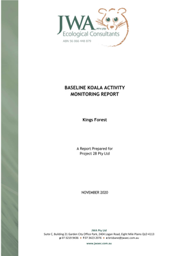 Baseline Koala Activity Monitoring Report