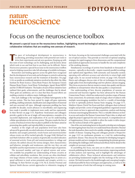 Focus on the Neuroscience Toolbox Editorial