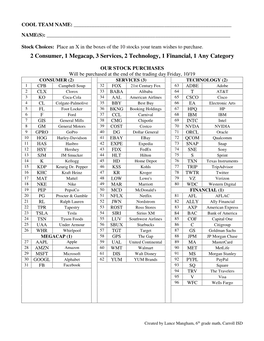 2019 Stock Purchase Form