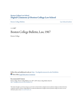 Boston College Bulletin, Law, 1967 Boston College