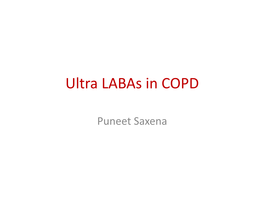 Ultra Labas in COPD