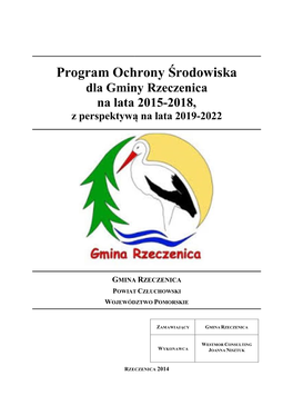 Program Ochrony Środowiska Dla Gminy Rzeczenica Na Lata 2015-2018, Z Perspektywą Na Lata 2019-2022