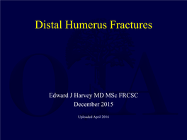 Distal Humerus Fractures