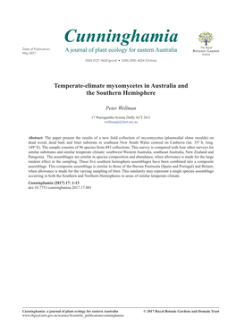 Temperate-Climate Myxomycetes in Australia and the Southern Hemisphere