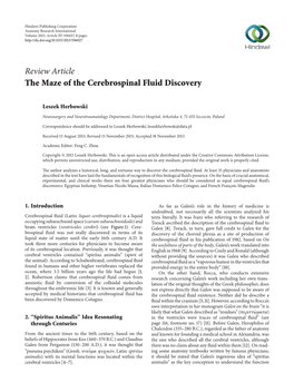 The Maze of the Cerebrospinal Fluid Discovery