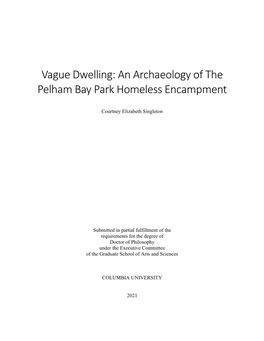 An Archaeology of the Pelham Bay Park Homeless Encampment