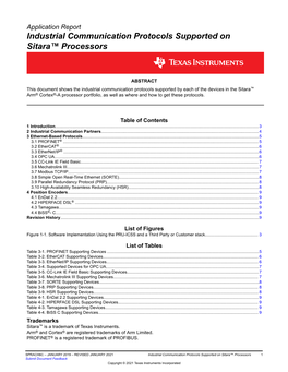 Industrial Communication Protocols Supported on Sitara™ Processors