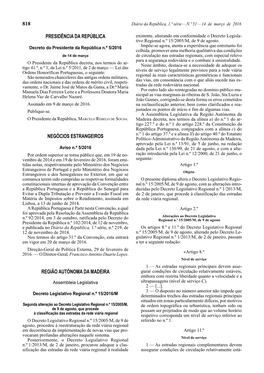 Decreto Legislativo Regional N.º 15/2016/M