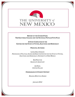 New Mexico Electoral College and the National