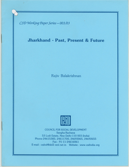 Jharkhand - Past, Present & Future