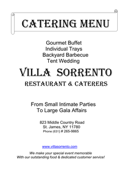 Catering Menu