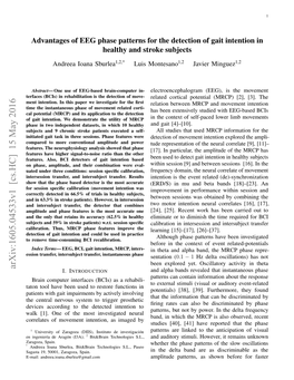 Advantages of EEG Phase Patterns for the Detection of Gait Intention in Healthy and Stroke Subjects