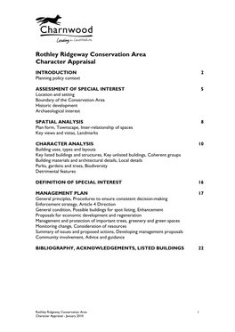 Rothley Ridgeway Conservation Area Appraisal