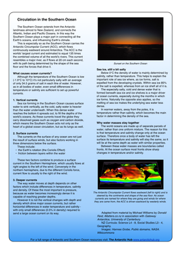 Circulation of the Southern Ocean