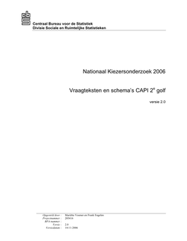 Nationaal Kiezersonderzoek 2006 Vraagteksten En Schema's CAPI