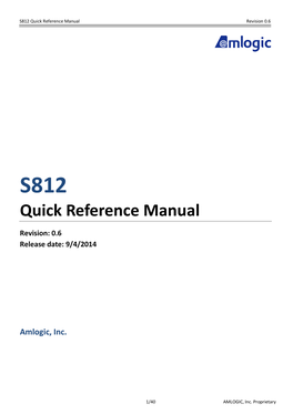 Quick Reference Manual Revision 0.6